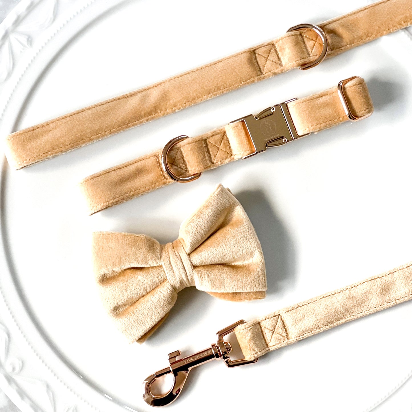 Velvet Bow Tie - Champagne