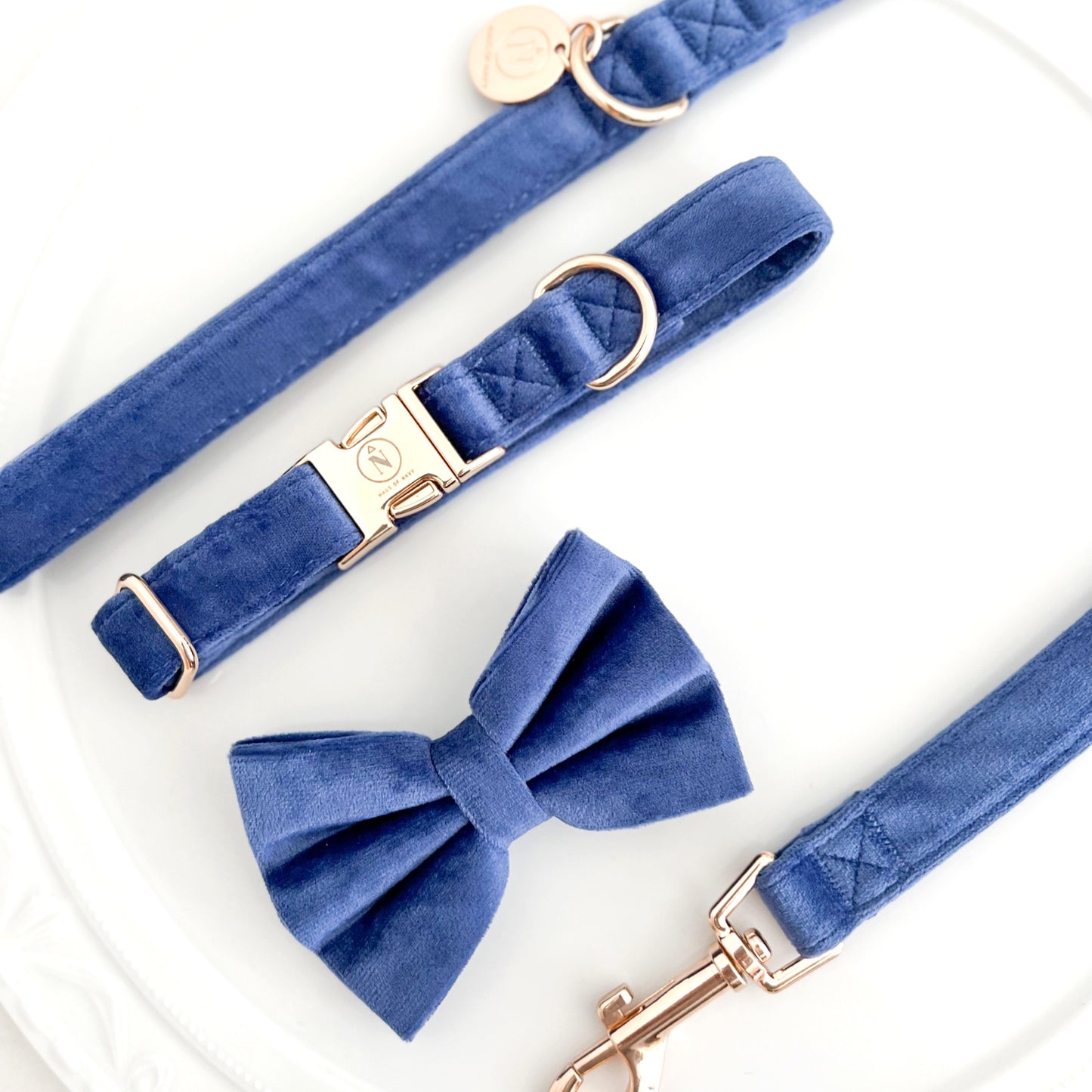 Velvet Bow Tie - Azure